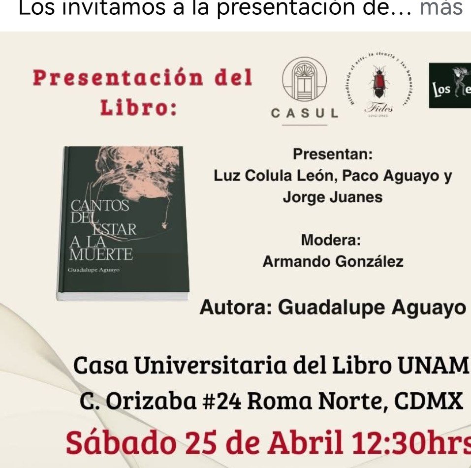 Cantos del Estar a la Muerte — Guadalupe Aguayo